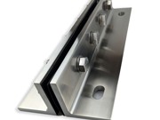 Structural Glass Fin Hanger Bracket - 430mm Long - Satin Stainless Steel
